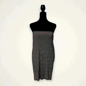 Vince Camuto Black and White Strapless Striped Tube Small Mini Dress